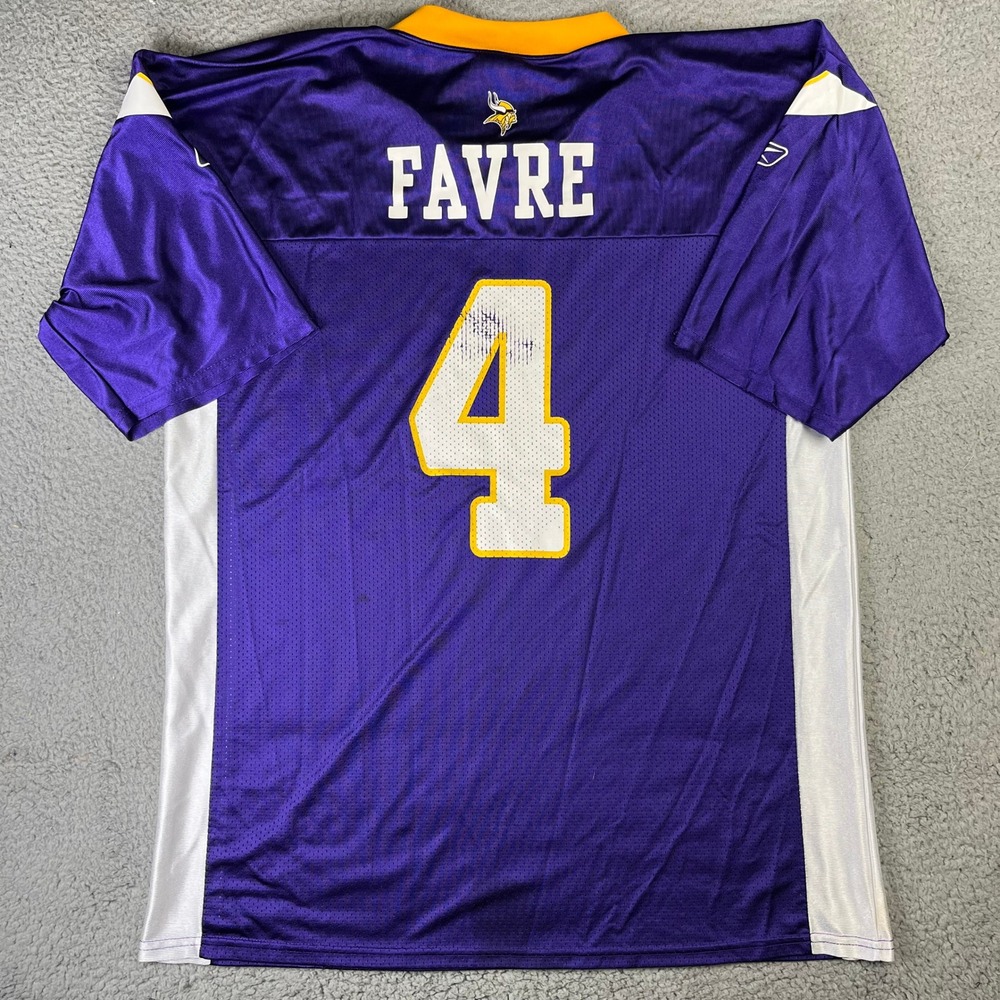 Minnesota Vikings Brett Favre Jersey Reebok Men XL Purple NFL Football